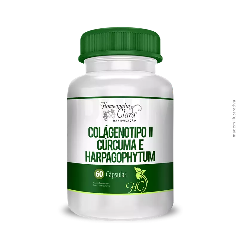 Colágeno Tipo II, Cúrcuma e Harpagophytum 60 Cápsulas